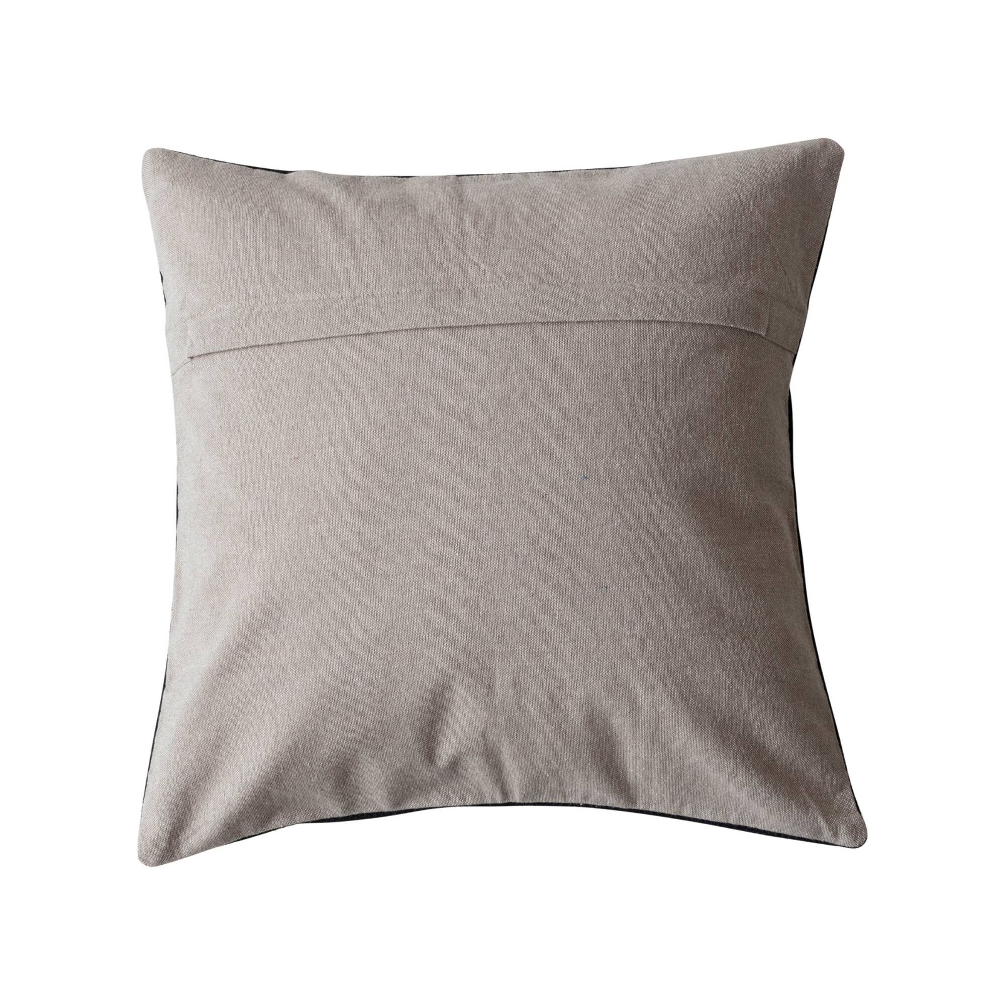 Hello Honey® 18" Embroidered Winter Scene with Reindeer Cotton Slub Throw Pillow